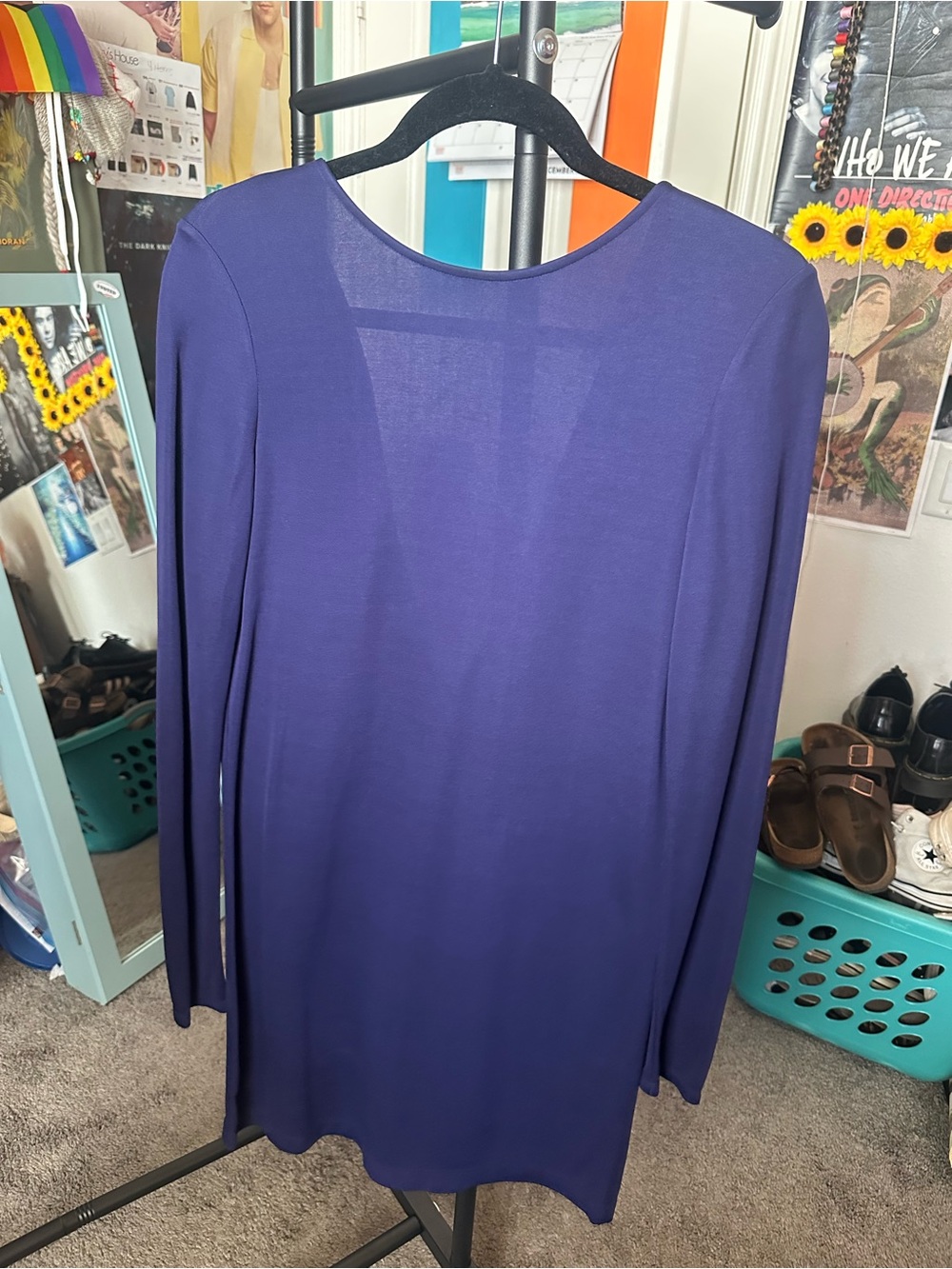 Halston Heritage Women's Purple Long Sleeve Shift Dress